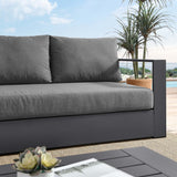 Tahoe Gray/Charcoal Outdoor Patio Powder-Coated Aluminum Sofa - Ornate Home