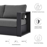Tahoe Gray/Charcoal Outdoor Patio Powder-Coated Aluminum Sofa - Ornate Home
