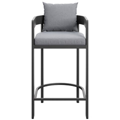 Tahoe Gray Outdoor Patio Aluminum Bar Chair - Ornate Home