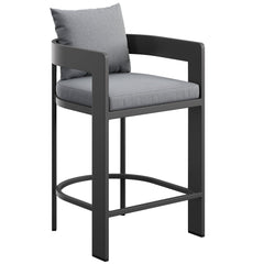 Tahoe Gray Outdoor Patio Aluminum Counter Stool - Ornate Home