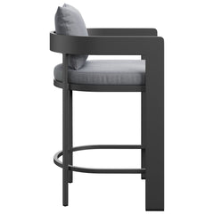 Tahoe Gray Outdoor Patio Aluminum Counter Stool - Ornate Home