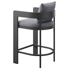 Tahoe Gray Outdoor Patio Aluminum Counter Stool - Ornate Home