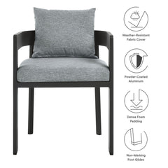 Tahoe Gray Outdoor Patio Aluminum Dining Chair - Ornate Home