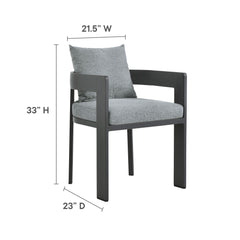 Tahoe Gray Outdoor Patio Aluminum Dining Chair - Ornate Home