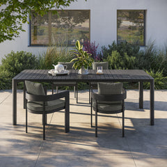 Tahoe Gray Outdoor Patio Aluminum Extendable Dining Table - Ornate Home
