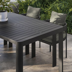 Tahoe Gray Outdoor Patio Aluminum Extendable Dining Table - Ornate Home