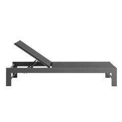 Tahoe Gray Outdoor Patio Mesh and Aluminum Chaise Lounge - Ornate Home