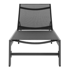 Tahoe Gray Outdoor Patio Mesh and Aluminum Chaise Lounge - Ornate Home