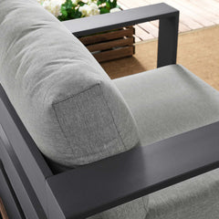 Tahoe Gray Outdoor Patio Powder-Coated Aluminum Armchair - Ornate Home