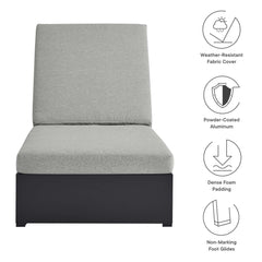 Tahoe Gray Outdoor Patio Powder-Coated Aluminum Chaise Lounge Chair - Ornate Home