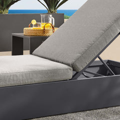 Tahoe Gray Outdoor Patio Powder-Coated Aluminum Chaise Lounge Chair - Ornate Home