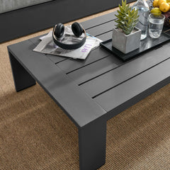 Tahoe Gray Outdoor Patio Powder-Coated Aluminum Coffee Table - Ornate Home
