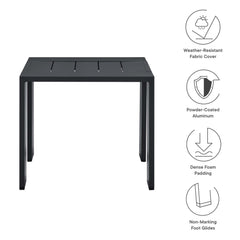 Tahoe Gray Outdoor Patio Powder-Coated Aluminum End Table - Ornate Home