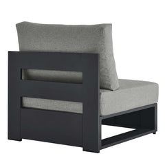 Tahoe Gray Outdoor Patio Powder-Coated Aluminum Modular Armless Chair - Ornate Home