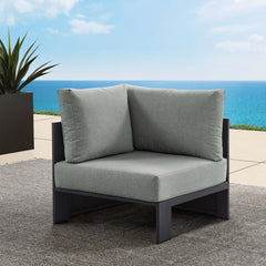 Tahoe Gray Outdoor Patio Powder-Coated Aluminum Modular Corner Chair - Ornate Home