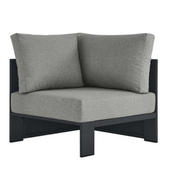 Tahoe Gray Outdoor Patio Powder-Coated Aluminum Modular Corner Chair - Ornate Home