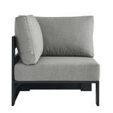 Tahoe Gray Outdoor Patio Powder-Coated Aluminum Modular Corner Chair - Ornate Home