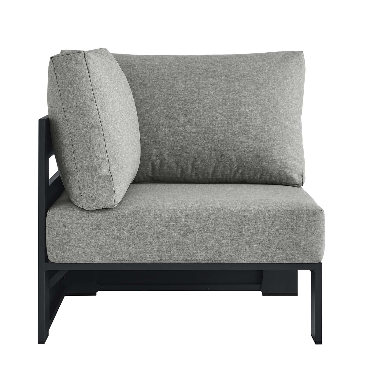 Tahoe Gray Outdoor Patio Powder-Coated Aluminum Modular Corner Chair - Ornate Home