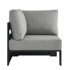 Tahoe Gray Outdoor Patio Powder-Coated Aluminum Modular Corner Chair - Ornate Home