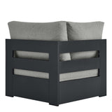 Tahoe Gray Outdoor Patio Powder-Coated Aluminum Modular Corner Chair - Ornate Home