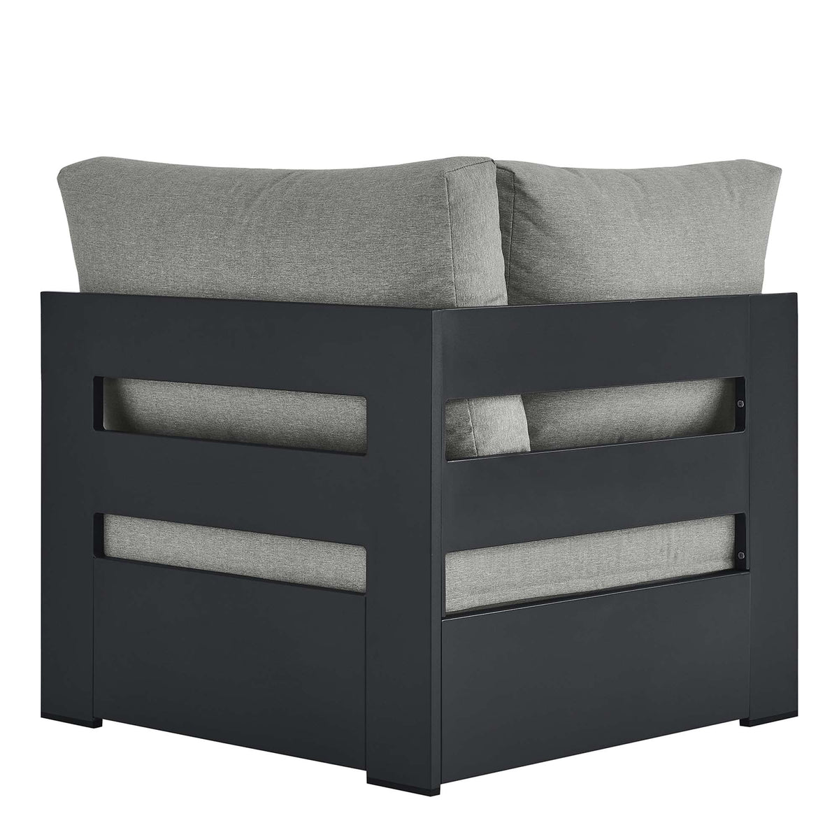 Tahoe Gray Outdoor Patio Powder-Coated Aluminum Modular Corner Chair - Ornate Home
