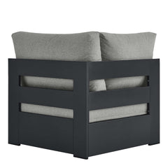 Tahoe Gray Outdoor Patio Powder-Coated Aluminum Modular Corner Chair - Ornate Home
