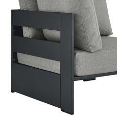 Tahoe Gray Outdoor Patio Powder-Coated Aluminum Modular Corner Chair - Ornate Home