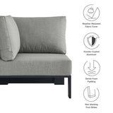 Tahoe Gray Outdoor Patio Powder-Coated Aluminum Modular Corner Chair - Ornate Home