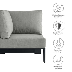 Tahoe Gray Outdoor Patio Powder-Coated Aluminum Modular Corner Chair - Ornate Home
