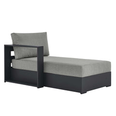 Tahoe Gray Outdoor Patio Powder-Coated Aluminum Modular Left-Facing Chaise Lounge - Ornate Home