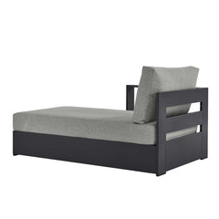 Tahoe Gray Outdoor Patio Powder-Coated Aluminum Modular Left-Facing Chaise Lounge - Ornate Home