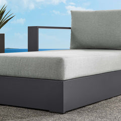 Tahoe Gray Outdoor Patio Powder-Coated Aluminum Modular Left-Facing Chaise Lounge - Ornate Home