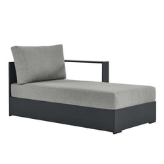 Tahoe Gray Outdoor Patio Powder-Coated Aluminum Modular Right-Facing Chaise Lounge - Ornate Home