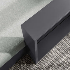Tahoe Gray Outdoor Patio Powder-Coated Aluminum Modular Right-Facing Chaise Lounge - Ornate Home