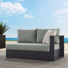 Tahoe Gray Outdoor Patio Powder-Coated Aluminum Modular Right-Facing Loveseat - Ornate Home