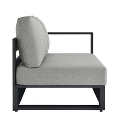 Tahoe Gray Outdoor Patio Powder-Coated Aluminum Modular Right-Facing Loveseat - Ornate Home