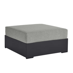 Tahoe Gray Outdoor Patio Powder-Coated Aluminum Ottoman - Ornate Home