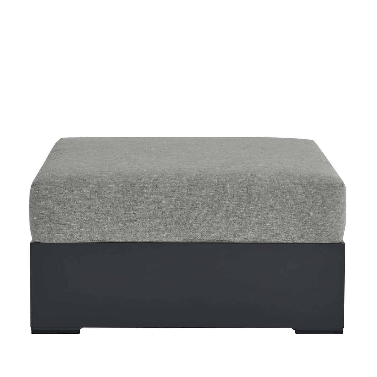 Tahoe Gray Outdoor Patio Powder-Coated Aluminum Ottoman - Ornate Home