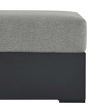 Tahoe Gray Outdoor Patio Powder-Coated Aluminum Ottoman - Ornate Home