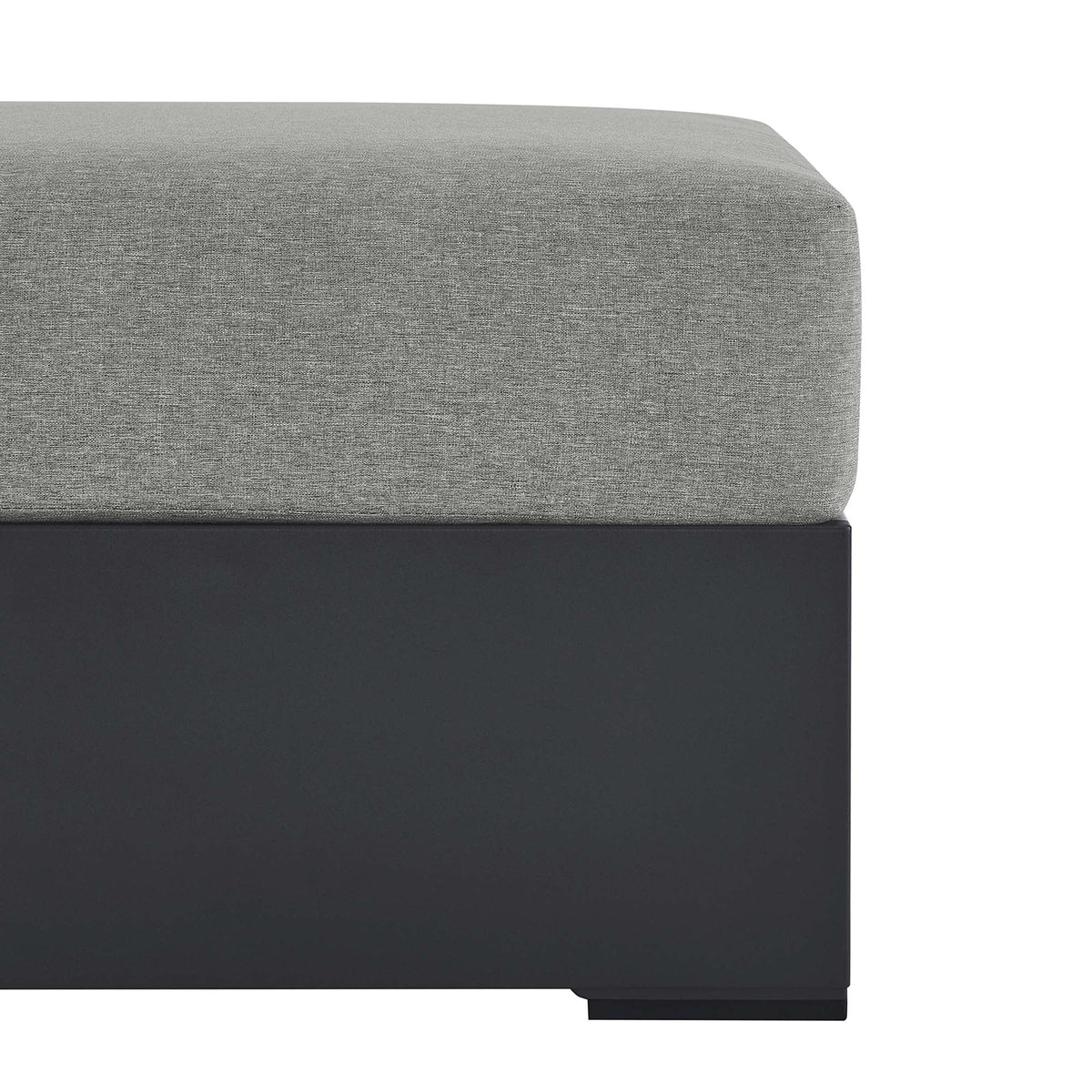 Tahoe Gray Outdoor Patio Powder-Coated Aluminum Ottoman - Ornate Home