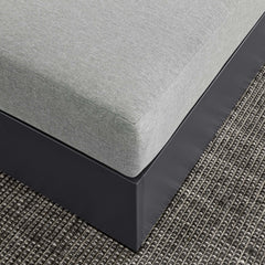 Tahoe Gray Outdoor Patio Powder-Coated Aluminum Ottoman - Ornate Home