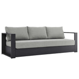 Tahoe Gray Outdoor Patio Powder-Coated Aluminum Sofa - Ornate Home
