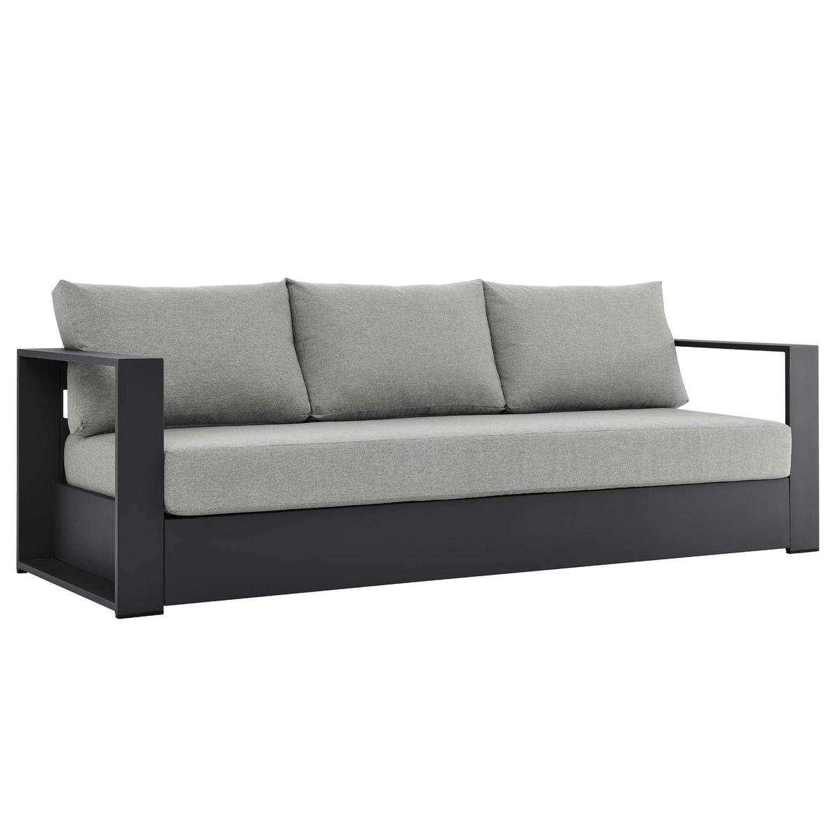 Tahoe Gray Outdoor Patio Powder-Coated Aluminum Sofa - Ornate Home