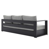 Tahoe Gray Outdoor Patio Powder-Coated Aluminum Sofa - Ornate Home