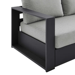 Tahoe Gray Outdoor Patio Powder-Coated Aluminum Sofa - Ornate Home