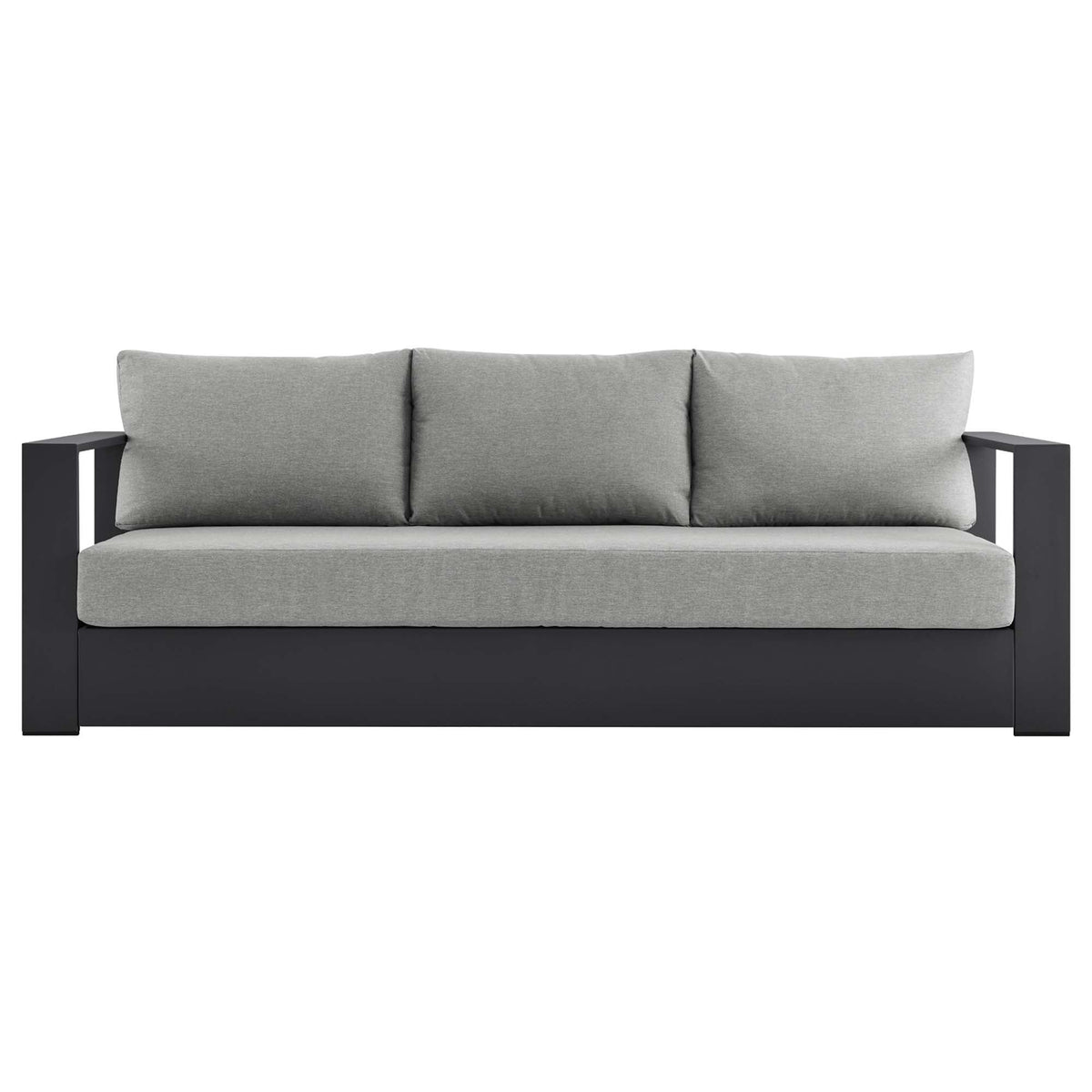 Tahoe Gray Outdoor Patio Powder-Coated Aluminum Sofa - Ornate Home