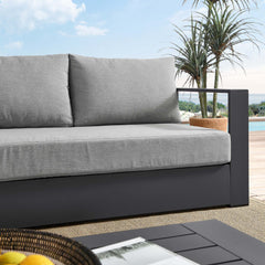 Tahoe Gray Outdoor Patio Powder-Coated Aluminum Sofa - Ornate Home