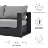 Tahoe Gray Outdoor Patio Powder-Coated Aluminum Sofa - Ornate Home