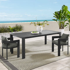 Tahoe Gray Rectangular Outdoor Patio Aluminum Dining Table - Ornate Home