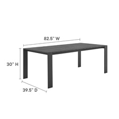Tahoe Gray Rectangular Outdoor Patio Aluminum Dining Table - Ornate Home